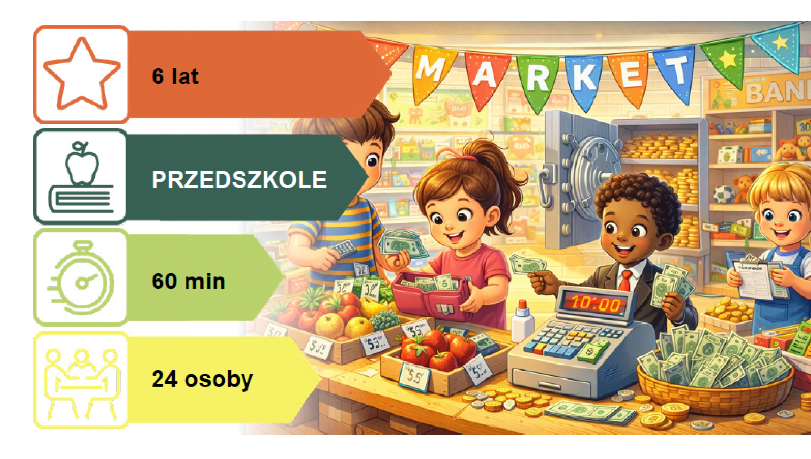 Scenariusz dla Przedszkoli: PRZYGODA W PRZEDSZKOLNYM MARKECIE - POZNAJEMY BANKNOTY I MONETY