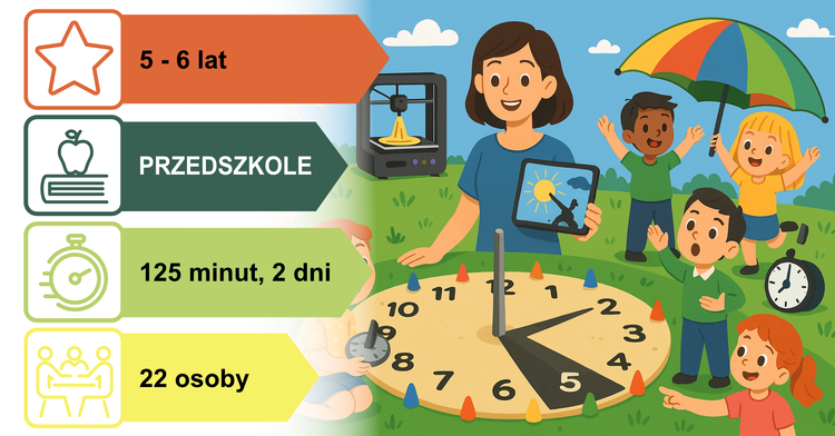 Scenariusz dla Przedszkoli: MAGICZNY TANIEC SŁOŃCA I CIENI. Budujemy zegar słoneczny.